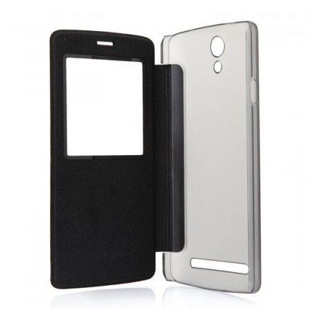 Original Flip Leather Case for Mlais MX Base Smartphone Black