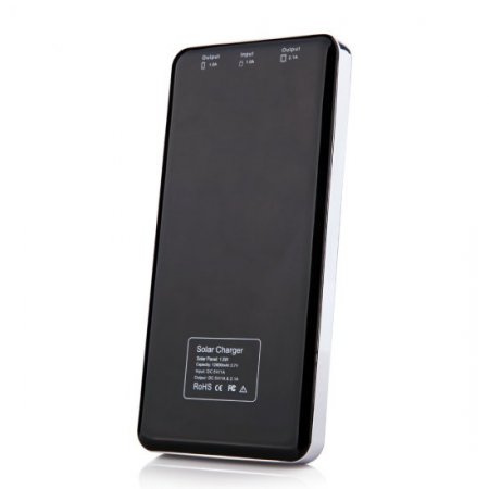 12800mAh Power Bank Solar Charger for iPad iPhone Smartphone Black