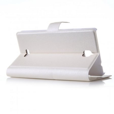 Fashion Flower Show Leather Stand Case Cover for Coolpad 8736 Smartphone White