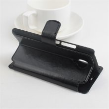 Leather Flip Cover Case Protective Case Stand for MEIZU MX5 Smartphone Black