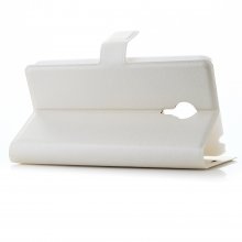 Flower Show Leather Flip Cover Stand Case for MEIZU MX4 Smartphone White