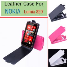 Protective PU Leather Flip Case for NOKIA Lumbia 820 Smartphone Rosy