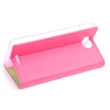 Leather Flip Contract Color Cover Case Protect Case Stand for InFocus M530 Rose