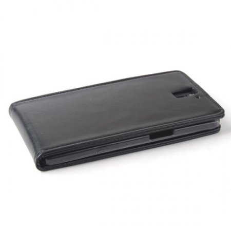 Fashion Leather Flip Case Cover for ONEPLUS ONE Smartphone Black