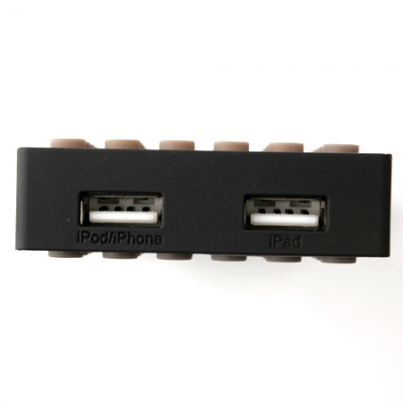 Le touch 4000mAh Universal Power Stone Power Bank Double USB for iPhone iPad Smart Phone Tablet- Coffee