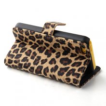 Magnetic Closure Protective Flip Cover Stand Leopard Stripe Leather Case for iPhone5c