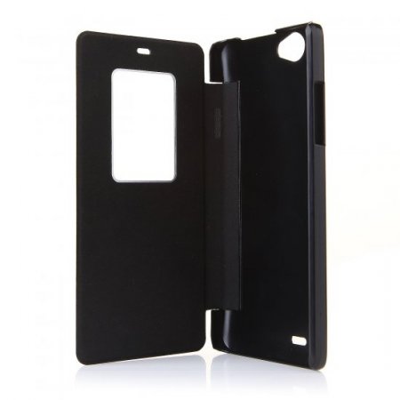 Original Protective S-View Flip Cover Case For THL 5000 Smartphone Black