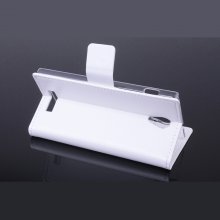 Leather Flip Cover Case Stand for Nibiru H1 Smartphone White