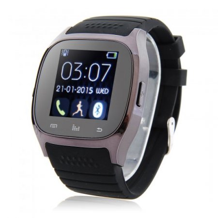Rwatch M26S 1.44" IP57 Smart Bluetooth Watch with Mic Pedometer Push Messages Black