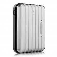 Lumen Stone Line 12000mAh Dual USB Power Bank with Flashlight Silver