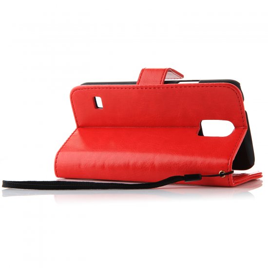 Fashion Multifunctional Pocket Style PU Leather Stand Case for Samsung Galaxy S5 Red