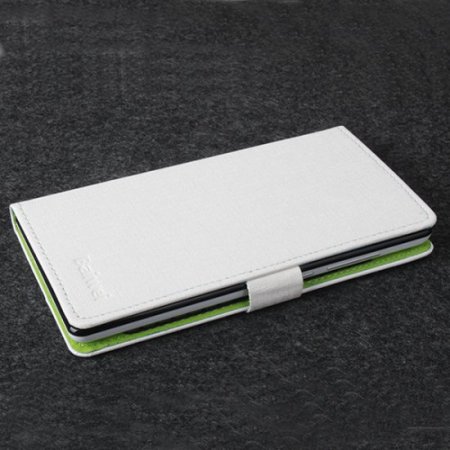 Fashion Leather Flip Case Cover for KINGZONE K1 Smartphone White