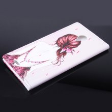 Fashion Painting Colorful Girl Flip Cover Stand Case For Doogee DG550 Smartphone