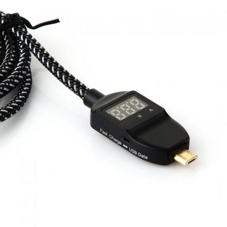 4FT 1.26m LED Smart Display Super Charging Cable Black
