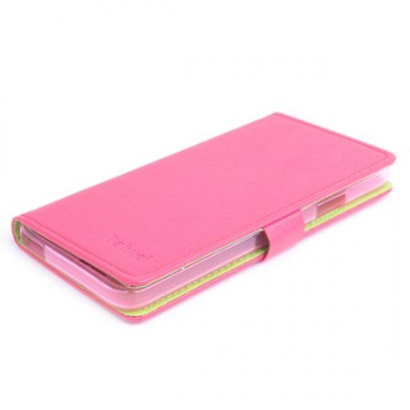 Leather Flip Contract Color Cover Case Protect Case Stand for InFocus M530 Rose