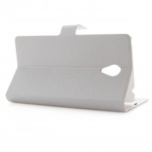 Fashion Leather Flip Cover Stand Case for MEIZU m1 note Smartphone White