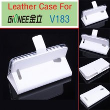 Leather Flip Cover Case Stand GIONEE V183 Smartphone White