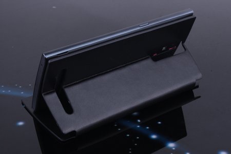 Leather Flip Cover Stand Case for Elephone G6 Smartphone Black