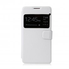 Flip Cover Case White & Screen Protector for W-5000 Smartphone
