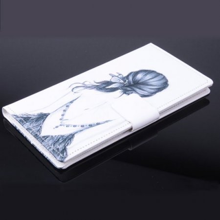 Fashion Painting Plain Girl Flip Cover Stand Case For Doogee DG550 Smartphone