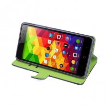 Leather Flip Cover Case Stand ZTE V5 MAX Smartphone Black