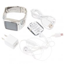 TW810 Watches Style Cell Phone IPS Screen Bluetooth Java Camera Silver