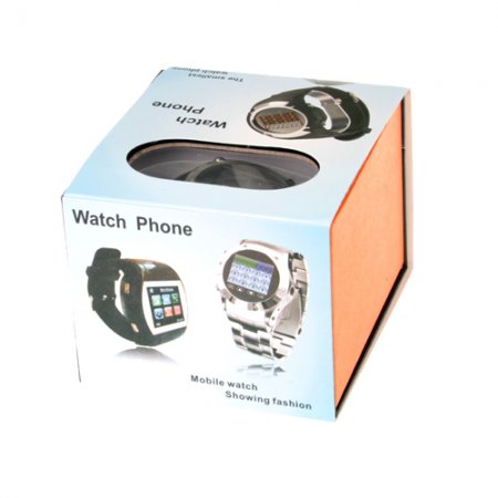 MQ007 Watch Phone Quad Band 1.5 Inch Touch Screen Camera Bluetooth FM Cellphone with Bluetooth Earphone - Pink