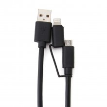 2-in-1 1.5M 8Pin & Micro USB High Speed Charging Cable For iOS and Android Smartphones
