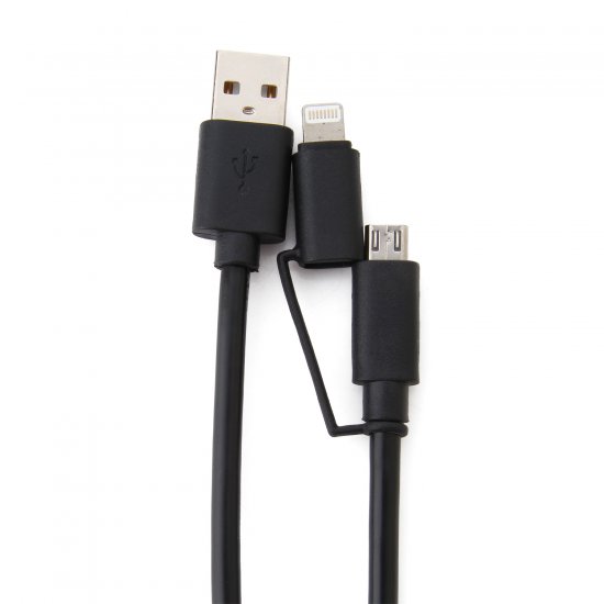 2-in-1 1.5M 8Pin & Micro USB High Speed Charging Cable For iOS and Android Smartphones