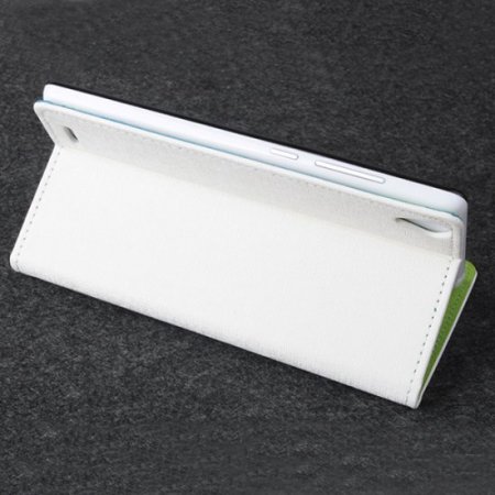 Fashion Leather Flip Case Cover for KINGZONE K1 Smartphone White