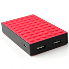 Le touch 4000mAh Universal Power Stone Power Bank Double USB for iPhone iPad Smart Phone Tablet- Black & Red