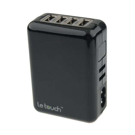 Le touch Four USB AC Adapter Travel Charger for iPhone iPad Tablet PC