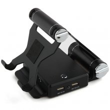 Dual-USB Metal Mobile Power Bank with Stander for Mobile Phone Tablet PC PSP