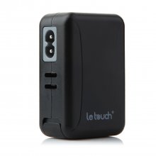 Le touch Power Bin Travel Charger 4 USB Port with Universal AC Plugs EU UK US AU- Black