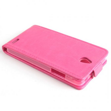Protective PU Leather Flip Case for Foxconn InFocus M512 Smartphone Rosy