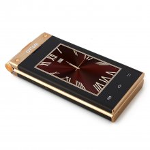 OTIUM W2014 Flip Phone Dual Touch Screen Android 4.2 MTK6572 GPS 3.0 Inch- Gold