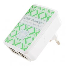 4 Ports USB to Ac Wall Adapter EU Charger for iPhone iPod Blackberry HTC