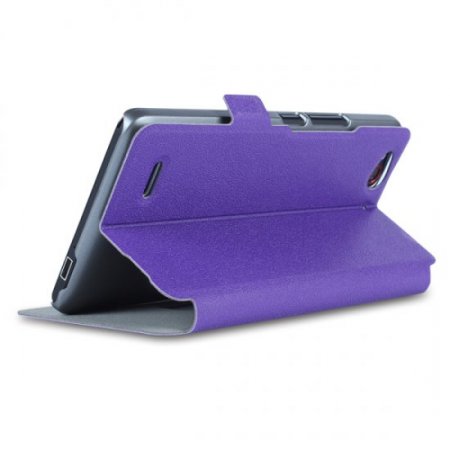 S-view Flip Cover Case Stand for ZTE Nubia Z7 Max Smartphone Purple