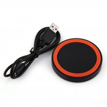 Q5 Portable Mini Wireless Charger Pad for Qi Compliant Devices Orange&Black