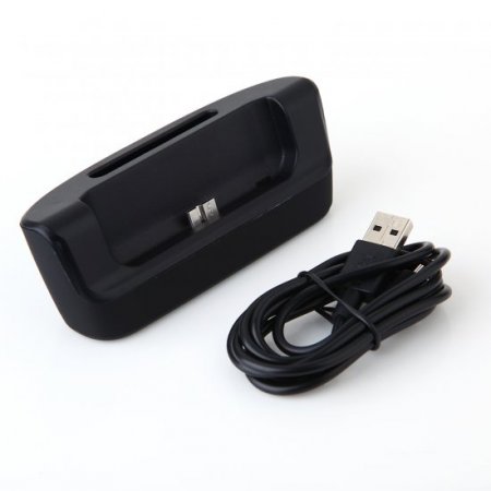 2-In-1 Dock Station Charger For Samsung Galaxy S5 i9600 G900 Smartphone Black