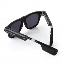 V5 Smart Glasses Camera Bluetooth Call and Music with Flash Light Mic. GPS Dark Brown