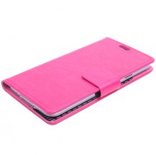 Leather Flip Cover Case Protect Case Stand for Cubot X9 Smartphone Rose