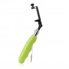 Portable Extendable Handheld Wired Monopod Selfie Stick with Built-in Shutter Green