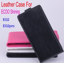 Flip Leather Cover Stand Case for ECOO E02 Pro Shinning Smartphone Black