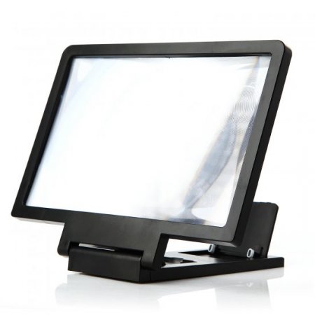 Portable Mobile Phone Screen Magnifier Bracket 3D Enlarge Stand for Smartphone Black
