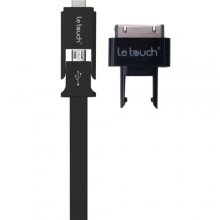 Le touch iComsta 3-in-1 USB Combo Sync and Charge Cable for iPhone iPad Smart Devices- Black