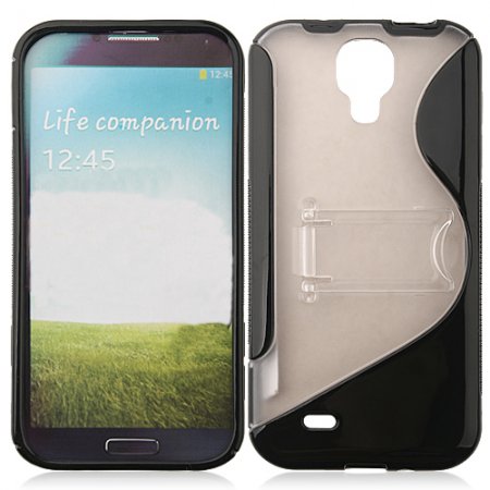 Silica Gel Protective Stand Case for Samsung GALAXY S4 Black