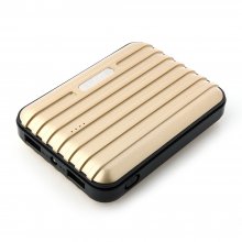 Lumen Stone Line 12000mAh Dual USB Power Bank with Flashlight Gold