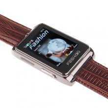 S9110 Quad Band Watch Phone 1.8 Inch Touch Screen Bluetooth Camera with Bluetooth Earphone - Brown