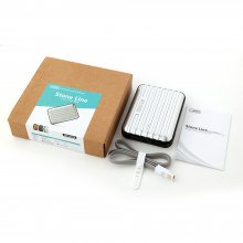 Lumen Stone Line 12000mAh Dual USB Power Bank with Flashlight Silver